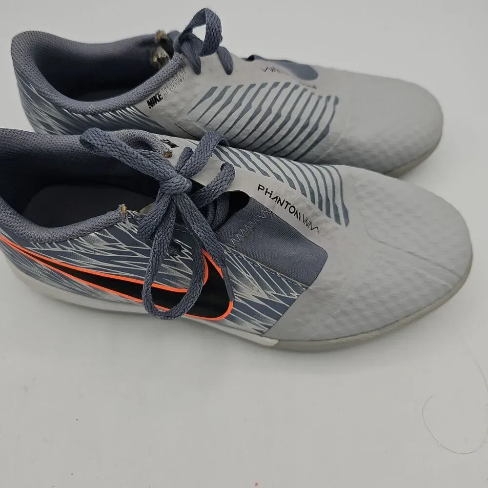 Nike Phantom Venom Indoor Gray Orange LaceUp Soccer Cleats Shoes 3.5Y
